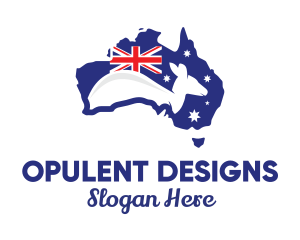 Australia Kangaroo Wildlife Tourism logo design