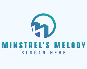 Modern Blue Letter M logo design