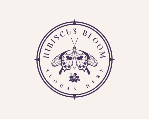 Floral Butterfly Wings logo design