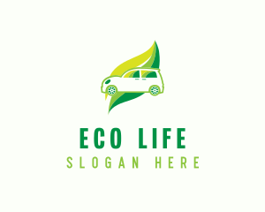 Green Eco Automotive Car logo design