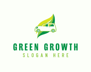 Green Eco Automotive Car logo design