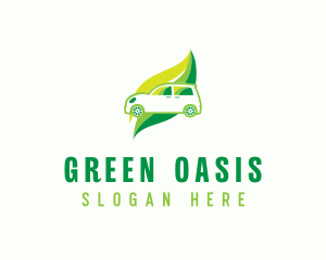 Green Eco Automotive Car logo design