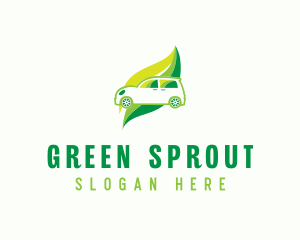 Green Eco Automotive Car logo design