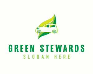 Green Eco Automotive Car logo design