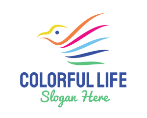 Colorful Bird Wings logo design