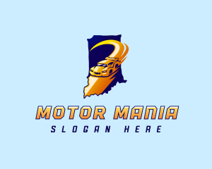 Indiana Map Speedway logo design