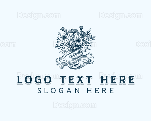 Floral Garden Planting Logo