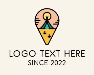 Camping Teepee Pin Location  logo