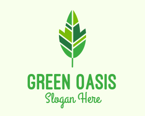 Organic Green Leaf logo design