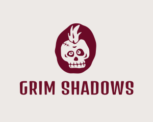 Grim Mohawk Skull logo design