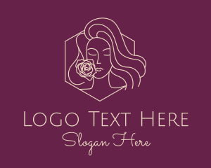 Woman Rose Perfume logo design