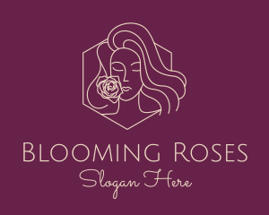 Woman Rose Perfume logo design