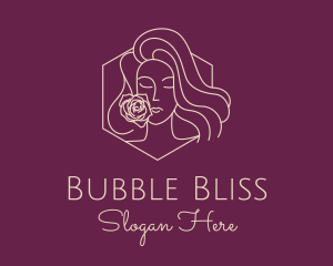 Woman Rose Perfume logo design