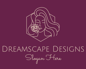 Woman Rose Perfume logo design