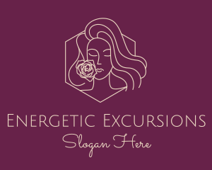 Woman Rose Perfume logo design