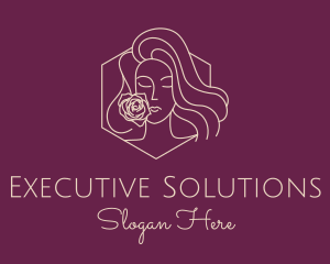 Woman Rose Perfume logo design