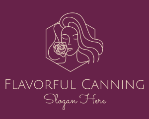 Woman Rose Perfume logo design