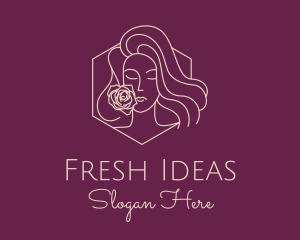 Woman Rose Perfume logo design