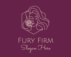 Woman Rose Perfume logo design