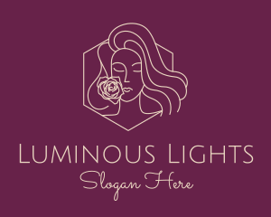 Woman Rose Perfume logo design