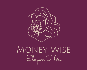 Woman Rose Perfume logo design