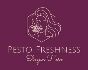 Woman Rose Perfume logo design