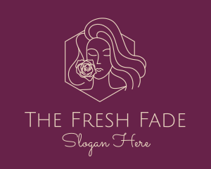 Woman Rose Perfume logo design