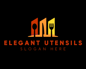 Diner Utensil Restaurant logo design