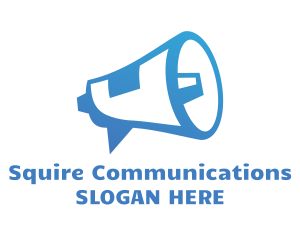 Blue Megaphone Announcement logo design