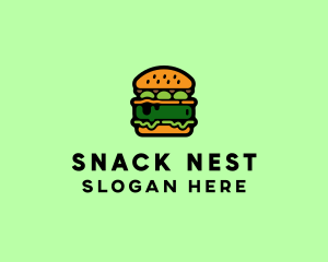 Vegetarian Vegan Burger Hamburger logo design