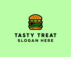 Vegetarian Vegan Burger Hamburger logo design