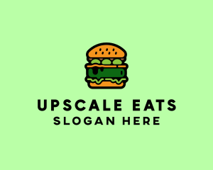 Vegetarian Vegan Burger Hamburger logo design