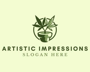 Organic Marijuana Plant logo design