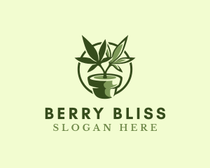 Organic Marijuana Plant logo design