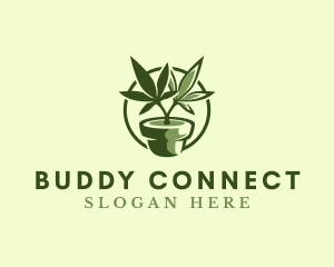 Organic Marijuana Plant logo design