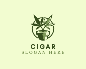 Organic Marijuana Plant logo design