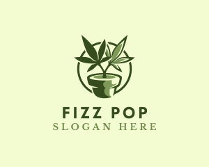 Organic Marijuana Plant logo design