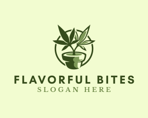 Organic Marijuana Plant logo design