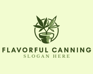 Organic Marijuana Plant logo design