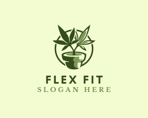 Organic Marijuana Plant logo design