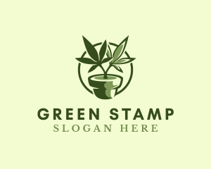 Organic Marijuana Plant logo design