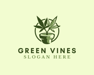 Organic Marijuana Plant logo design