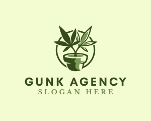 Organic Marijuana Plant logo design