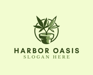 Organic Marijuana Plant logo design