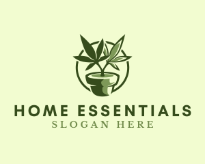 Organic Marijuana Plant logo design