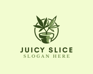 Organic Marijuana Plant logo design