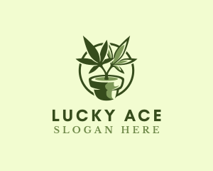 Organic Marijuana Plant logo design