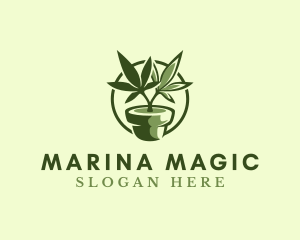 Organic Marijuana Plant logo design