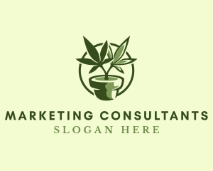 Organic Marijuana Plant logo design