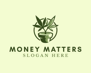 Organic Marijuana Plant logo design